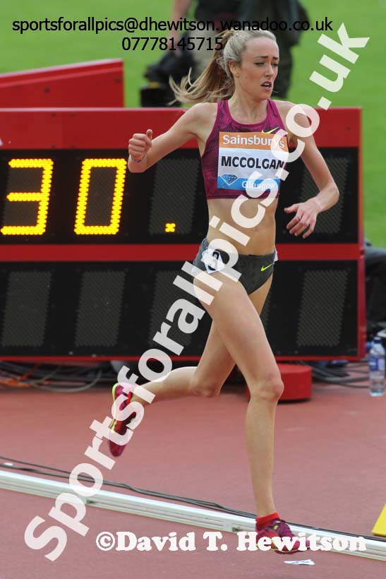 Eilish McColgan 3000 metres steeplechase Glasgow Diamond League. Photo: David T. Hewitson/Sports for All Pics